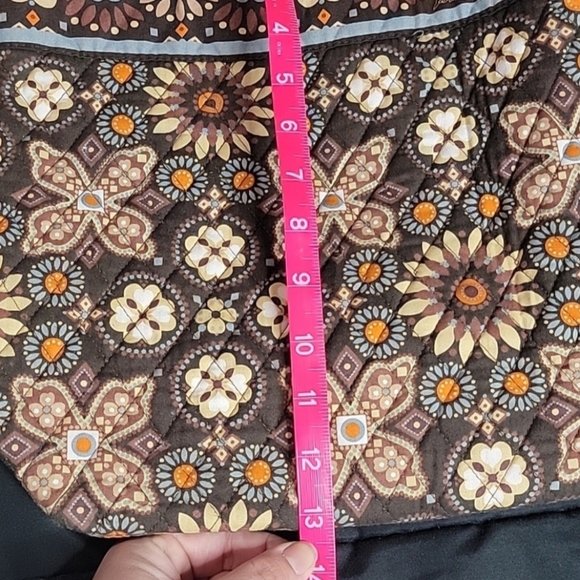 Vera Bradley Floral Tote in Brown, Cream, Yellow Muted Colors Great for Everyday - Picture 9 of 10